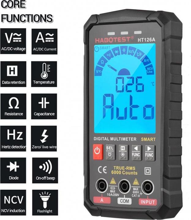 Produktbild Habotest HT126B Digital Universal Multimeter (CAT III 600V)