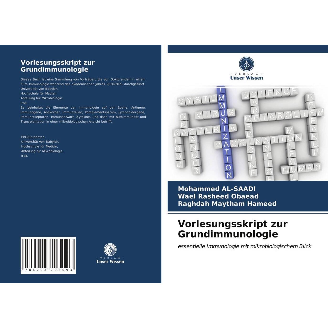 Vorlesungsskript zur Grundimmunologie, Fachbücher von Raghdah Maytham Hameed, Wael Rasheed Obaead, Mohammed Al-Sa'adi