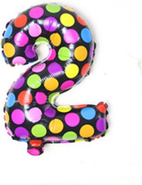 Cover-Discount Number balloon colourful dotted number 2 (1x)