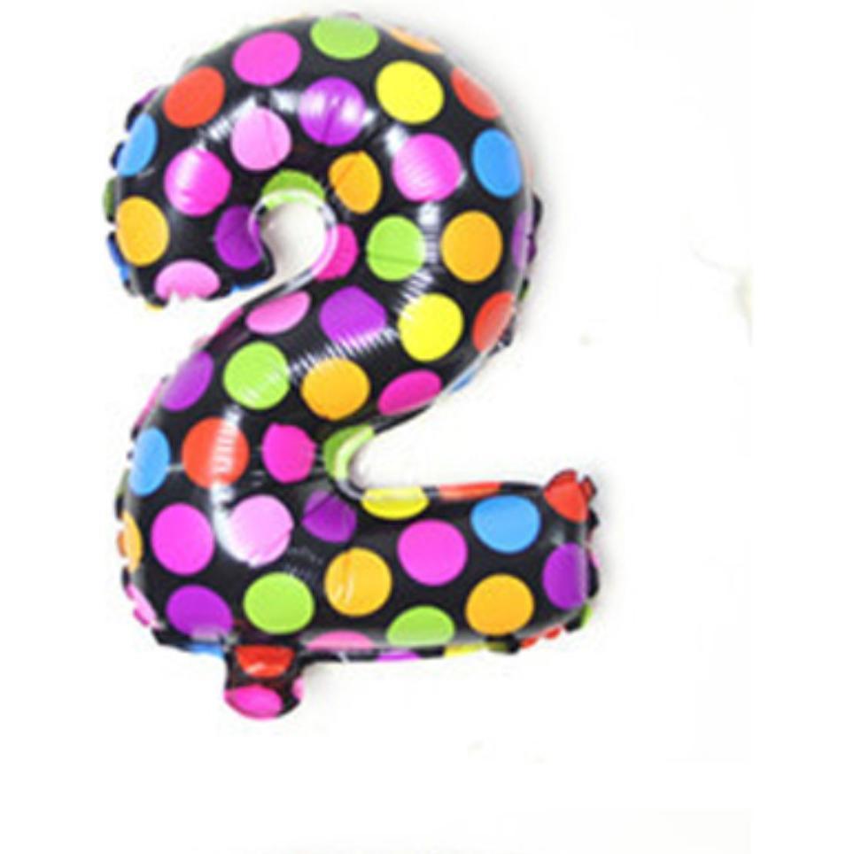 Cover-Discount Zahlenballon bunt gepunktet Nummer 2