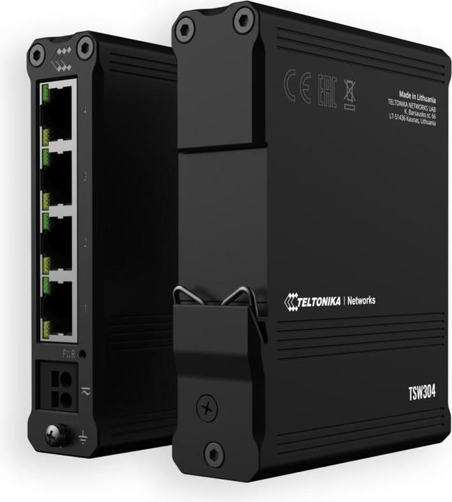 Productafbeelding Teltonika TSW304 4-poorts Gigabit industriële onbeheerde schakelaar DIN RAIL (4 ports)