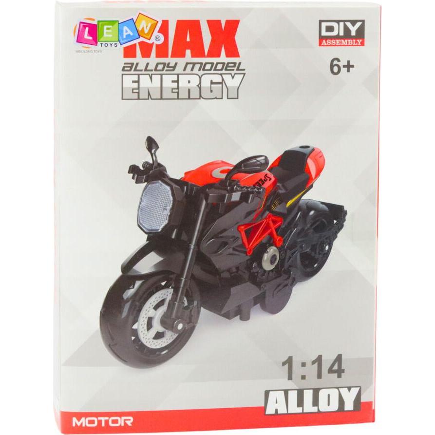 Lean Toys Motorrad zum Zusammenbauen, Schrauben, Metall, 1:14, DIY, Orange