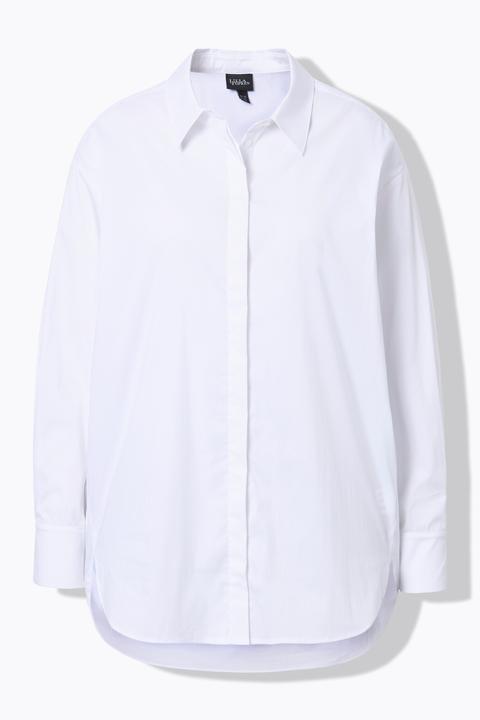 Produktbild Ulla Popken Hemdbluse, Perlmuttknöpfe, oversized, Langarm (60)