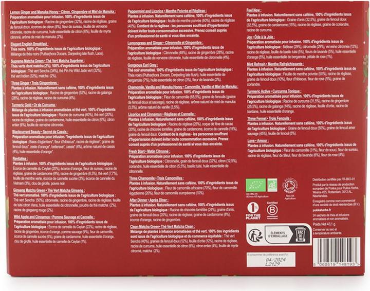 Nutritional values and ingredients Pukka Advent Calendar Tea