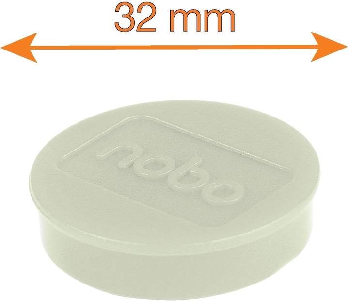 Actual product image Nobo Magnet round 32mm 1915301 white 10 pieces (10 x)