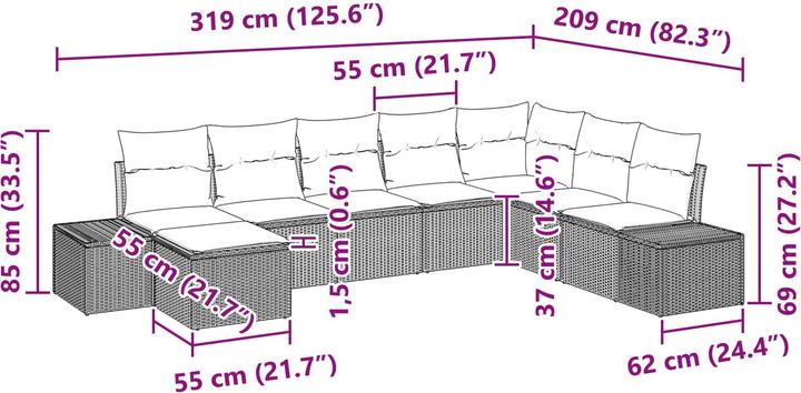 Produktbild vidaXL Gartensitzmöbel