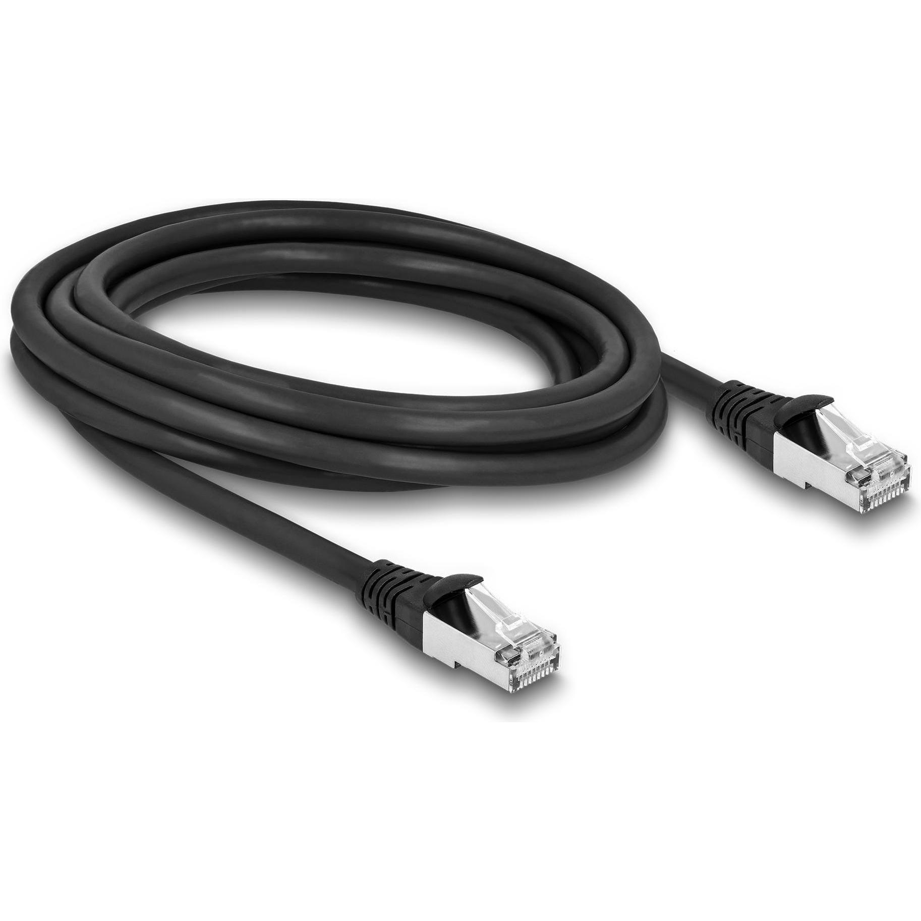 Thumbnail - Delock RJ45 Netzwerkkabel Cat.6A S/FTP PUR Outdoor 3 m schwarz (S/FTP, CAT6a, 3 m), Netzwerkkabel