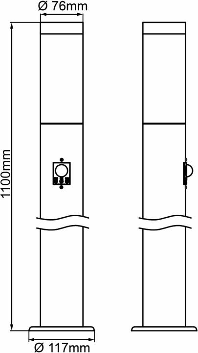 Productafbeelding Brilliant Dody E27 Outdoor STA-BEW Staande Verlichting met Bewegingsmelder (E27, IP44)