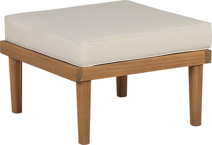 Actual product image Beliani Lounge Set Acacia Wood Light Brown 4-Seater Cushions Cream BARATTI
