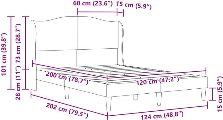 Produktbild vidaXL Bettrahmen (120 x 200 cm)