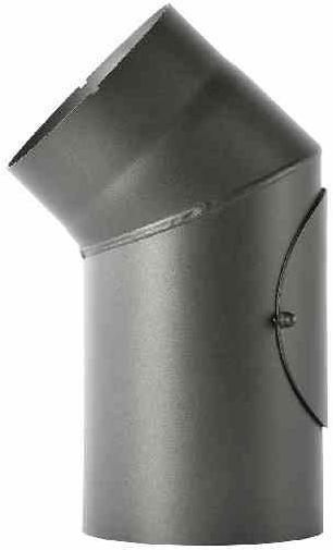 FireFix Stovepipe bend.45°,Ø150mm,sw fixed w.door,colour: black