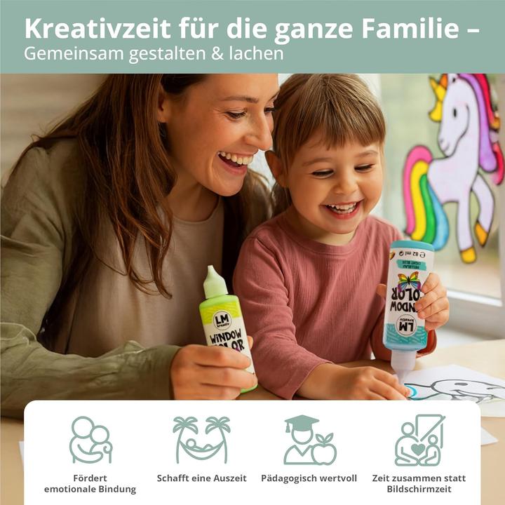 Produktbild LM Kreativ Window Color Set mit 17 Farben und Malvorlagen (Mehrfarbig)