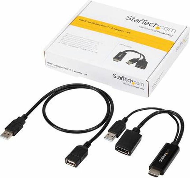 Produktbild StarTech HDMI TO DP 1.2 ADAPTER - 4K (USB, 25.50 cm)
