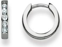 Immagine prodotto Natsumi Schmuck Creoli pieghevole in oro bianco 18K/750 con zirconi (Oro bianco 750/18 K)