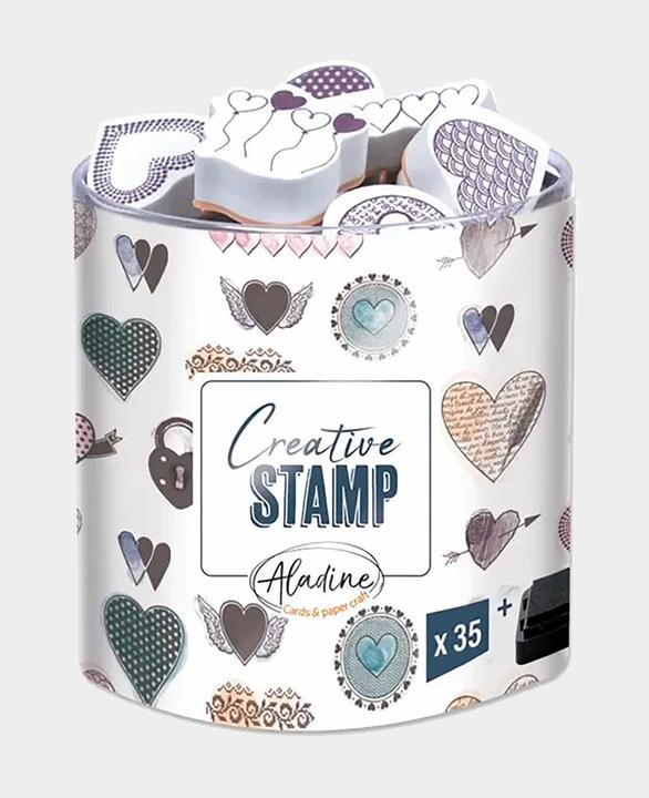 Image du produit Aladine Set de tampons Hearts, avec coussins encreurs, 35 pcs.