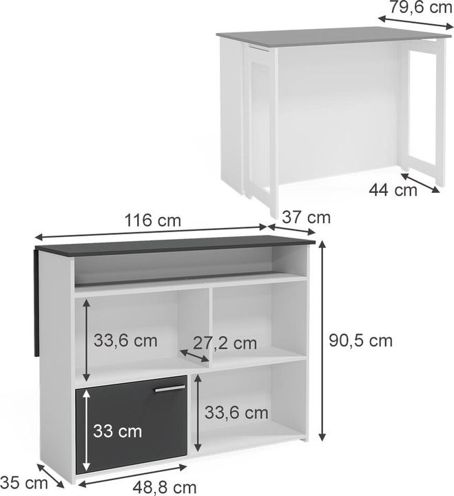 Actual product image Vicco Dominic (116 x 37 x 90.5 cm)