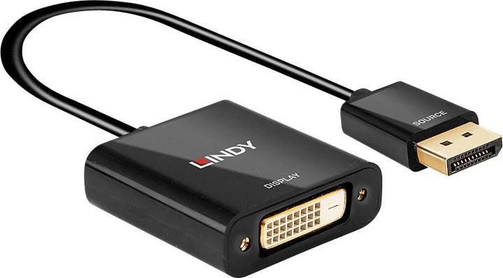 Image du produit Lindy Adaptateur DisplayPort vers DVI-D (actif, Eyefinity, Surround, Collage compatible) (DVI, 15 cm)