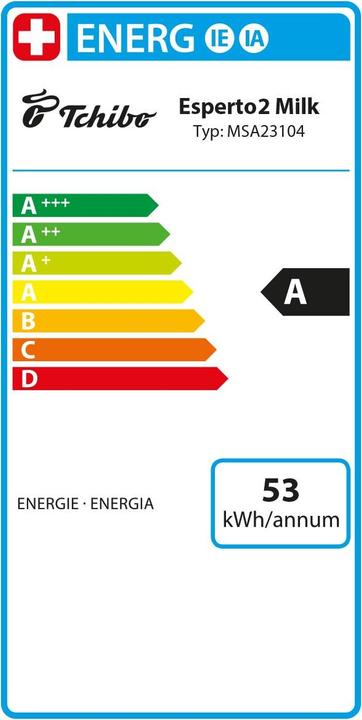 Energie-Label Tchibo Esperto2 Milk