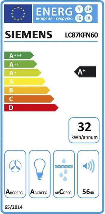 Energie-Label Siemens LC87KFN60 Schrägesse 80cm