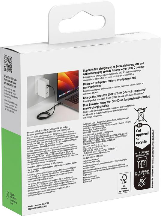 Productafbeelding Belkin CAB015bt2M (2 m, USB 2.0, 240 W)