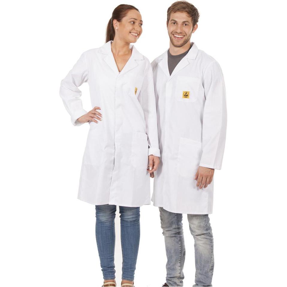 Wolfgang Warmbier, Arbeitsjacke, ESD-Arbeitsmantel AM-160, Grösse L, Farbe weiss (L)