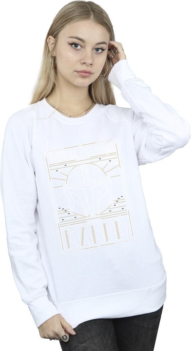 Actual product image Star Wars Womens/Ladies The Mandalorian The Way Outline Helm Sweatshirt (XL)