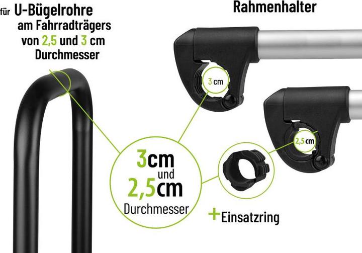 Actual product image Eufab Verstellbarer Strap-Rahmenhalter 27cm (Black)