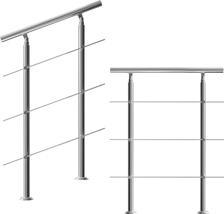 Produktbild Monzana Treppengeländer (Edelstahl, gebürstet)