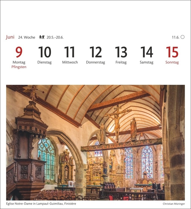 Produktbild Harenberg Bretagne & Normandie Sehnsuchtskalender 2025 - Wochenkalender mit 53 Postkarten (Harter Einband, Deutsch)
