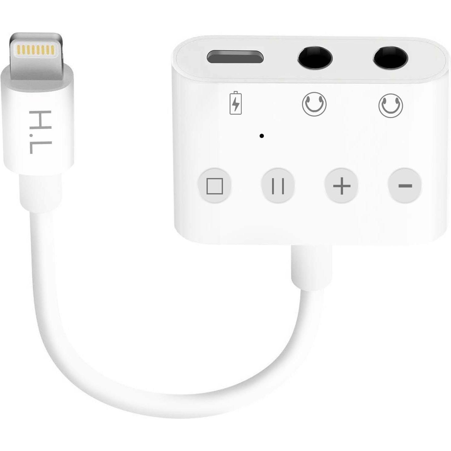 Avizar HL-104 3-in-1 Lightning Audio- Ladeadapter (Lightning, 3.5mm Klinke), Mobilgerät Adapter, Weiss