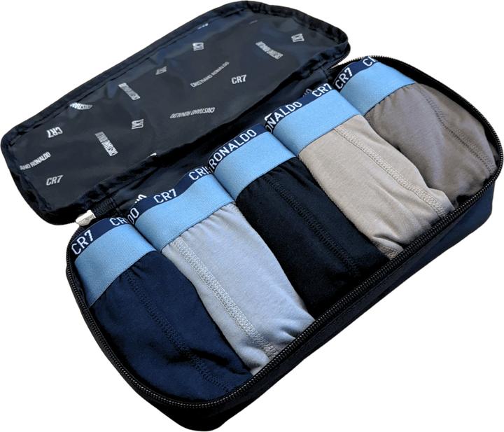 Immagine prodotto CR7 Mens Trunk Cotton Stretch 5-Pack & Travel Bag (L, Confezione da 5 pezzi)