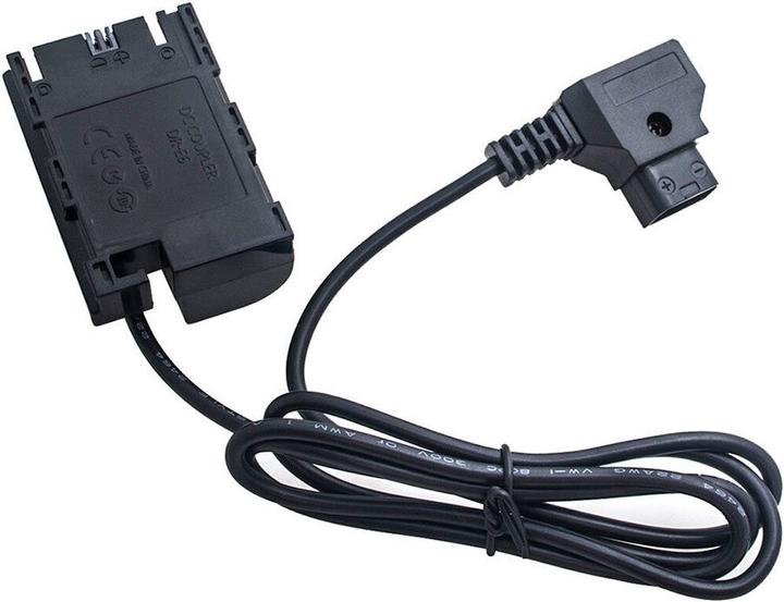 Actual product image Caruba Canon LP E6 Full Decoding Dummy Battery +D TAP B Type Connector (Straight Cable)