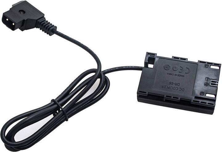 Actual product image Caruba Canon LP E6 Full Decoding Dummy Battery +D TAP B Type Connector (Straight Cable)