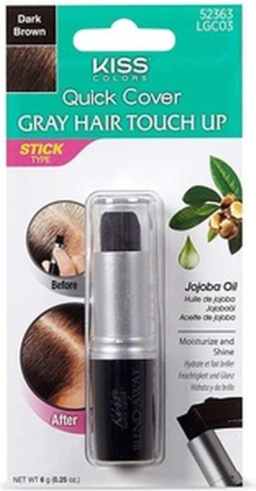 Image du produit KISS My Face- Quick Cover Gray Hair Touch Up Stick - RtÄ'nka na krytÃ Å¡edin a odrostÅ¯ 6 g Dark Br