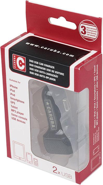 Actual product image Caruba Duo USB Car Charger 4.8 Amps Black