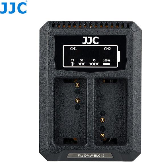 Produktbild JJC Panasonic DCH BLC12 USB Dual Battery Charger (DMW BLC12, Sigma BP 51, Leica BP DC12)