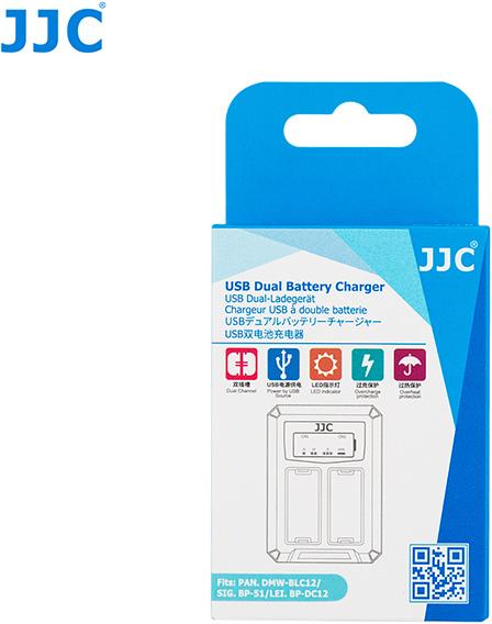 Produktbild JJC Panasonic DCH BLC12 USB Dual Battery Charger (DMW BLC12, Sigma BP 51, Leica BP DC12)