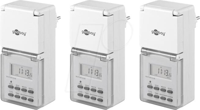 Immagine prodotto Goobay Timer digitale IP44, 3 pezzi, bianco