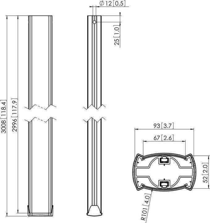 Produktbild Vogels Professional PUC 2530 - Montagekomponente (Stange) (Decke)