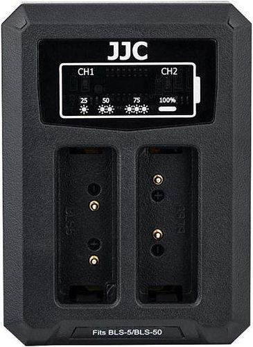JJC Olympus DCH BLS5 USB Dual Battery Charger (voor Olympus BLS 1/BLS 5/BLS 50) (Kamera Akku Ladegerät)
