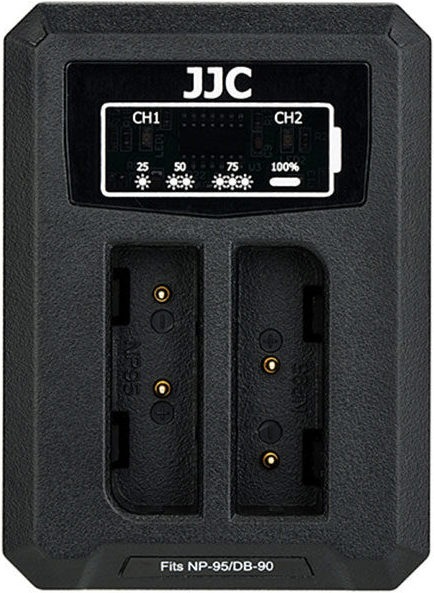 Actual product image JJC Fuji DCH NP95 USB Dual BatteryCharger (for Fujifilm NP 95 / Ricoh DB 90)