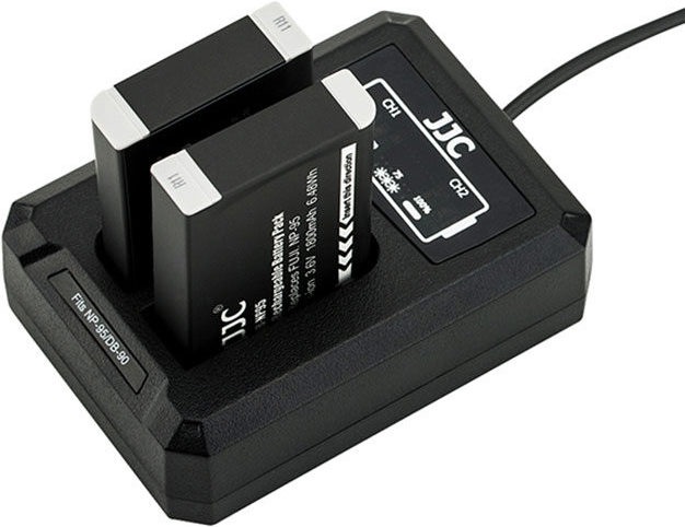Actual product image JJC Fuji DCH NP95 USB Dual BatteryCharger (for Fujifilm NP 95 / Ricoh DB 90)