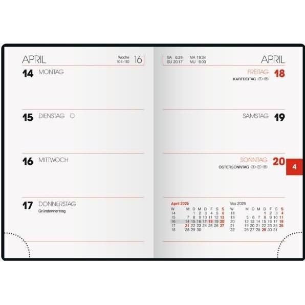 Thumbnail - Brunnen, Agenda, Taschenkalender 713 7,2x10,2cm 1 Woche/2 Seiten Kunststoff bordeaux 2025