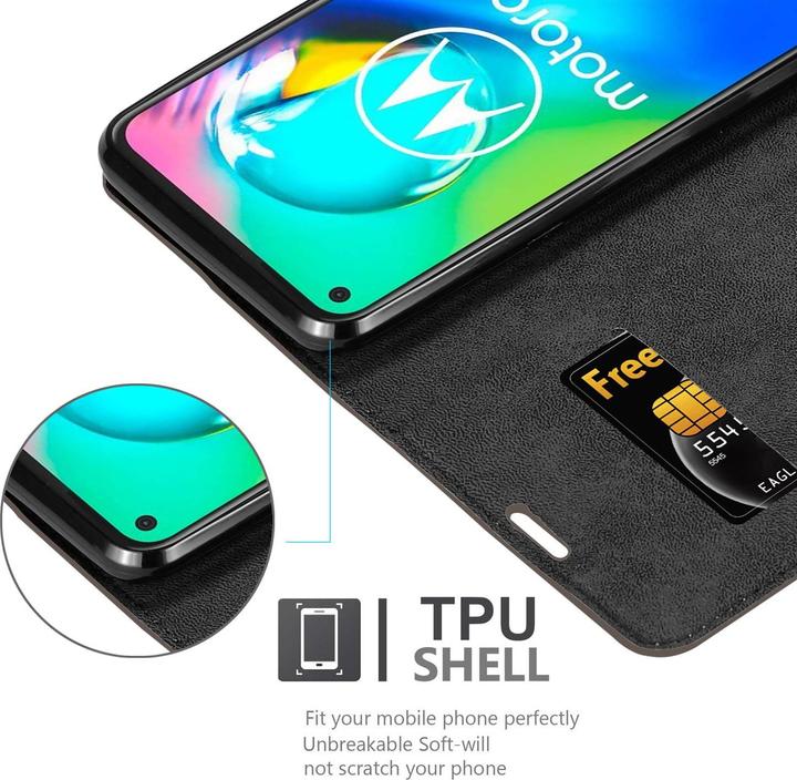 Actual product image Cadorabo Book Invisible Magnet Cover (Motorola Moto G8 Power Lite)