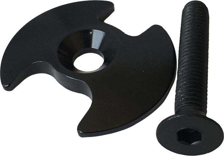 Actual product image PRO Fork steerer cap+screw 1 set, aluminium, black