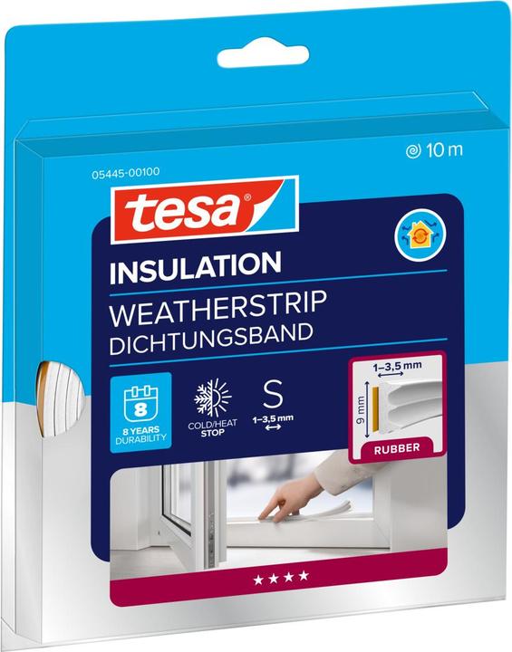 tesa tesamoll CLASSIC E-Profil Fensterdichtung, Gummidichtung zum Isolieren