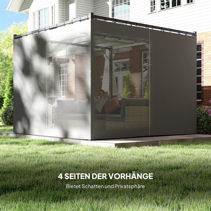 Immagine prodotto Outsunny Pergola Metall, Polyester Hellgrau (300 cm, 300 cm)