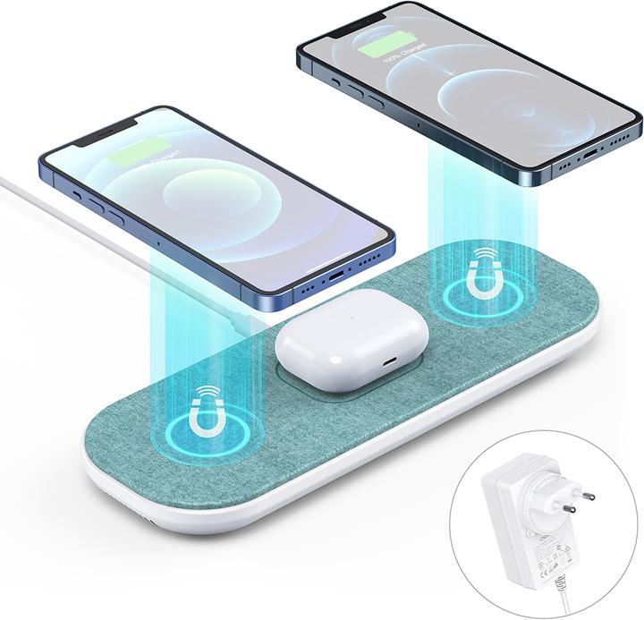 Actual product image Choetech 10W 3 in 1 Fast Wireless Charging Pad T569 S