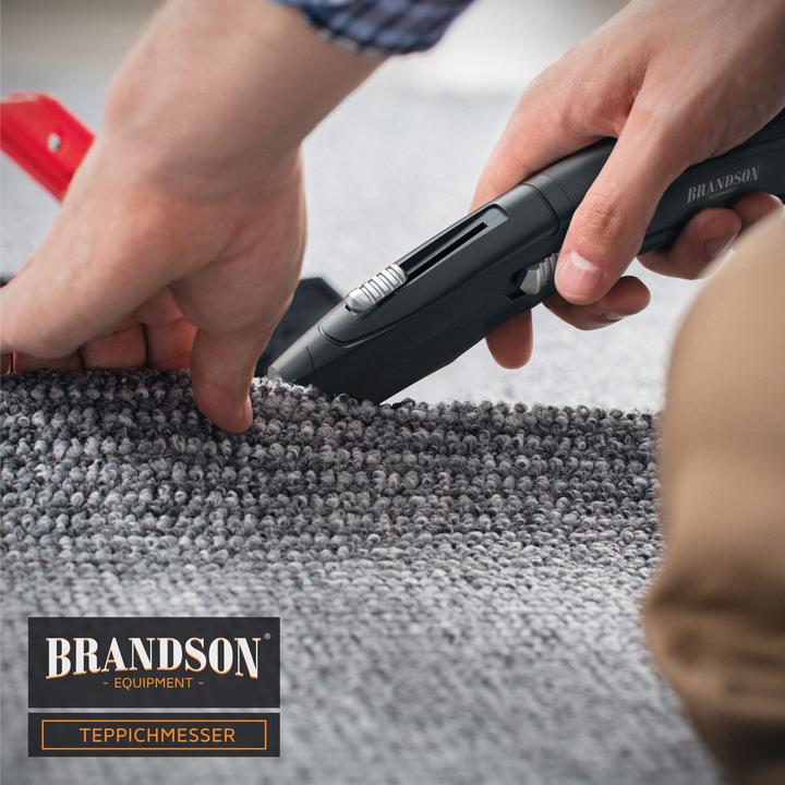 Image du produit Brandson Couteau à tapis, couteau à carton, couteau professionnel, cutter avec lames trapèzes de rechange (Cutters)