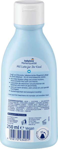 Image du produit dm babylove Lait de soin léger, sensitive